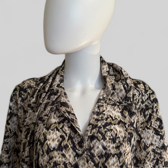 Vintage 1980’s LA CHINE CLASSIC By Galinda Wang Gold Tie Neck Blouse Size 10 - Picture 3 of 7